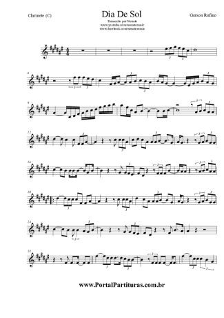 Gerson Rufino Dia De Sol score for Clarinet (C)