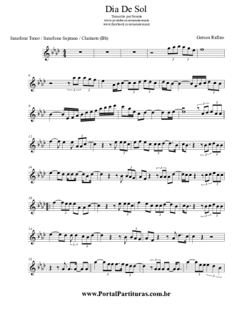 Gerson Rufino Dia De Sol score for Tenor Saxophone Soprano (Bb)