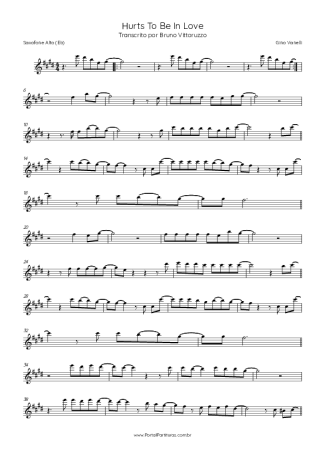 Gino Vannelli Hurts To Be In Love score for Alto Saxophone