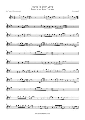Gino Vannelli Hurts To Be In Love score for Tenor Saxophone Soprano (Bb)
