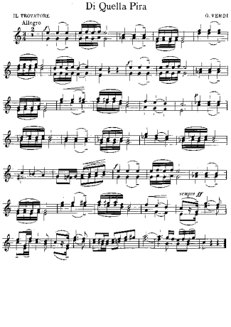 Giuseppe Verdi Di Quella score for Violin