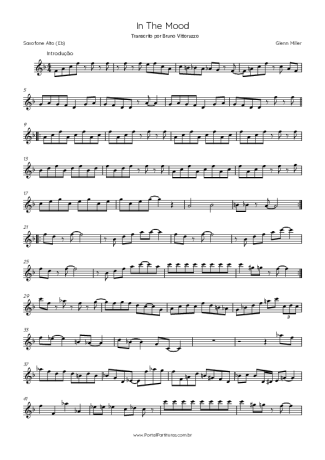 Glenn Miller In The Mood score for Alto Saxophone