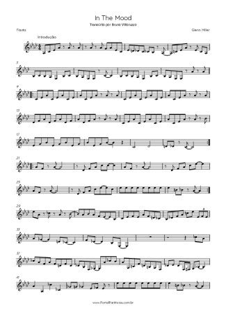 Glenn Miller In The Mood score for Flute