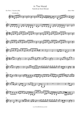 Glenn Miller In The Mood score for Tenor Saxophone Soprano (Bb)