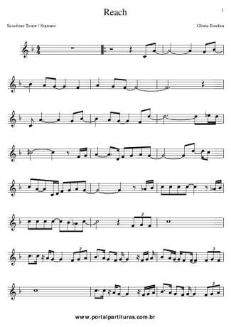 Gloria Estefan Reach score for Tenor Saxophone Soprano (Bb)