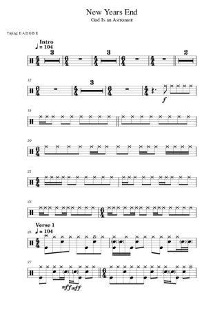 God Is an Astronaut New Year´s End score for Drums