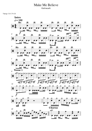 Godsmack Make Me Believe score for Drums