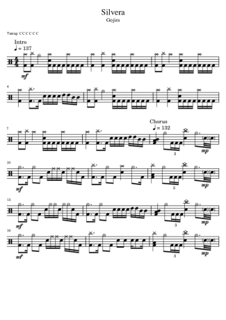 Gojira Silvera score for Drums
