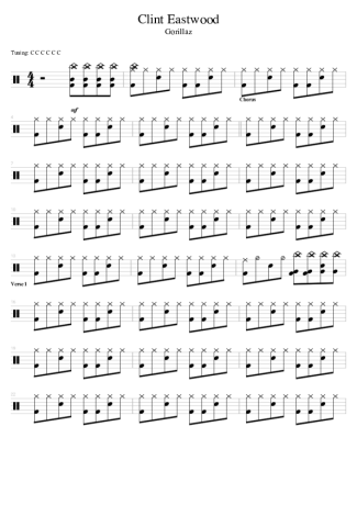 Gorillaz Clint Eastwood score for Drums