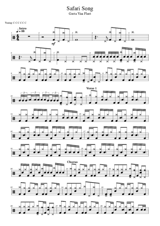 Greta Van Fleet Safari Song score for Drums