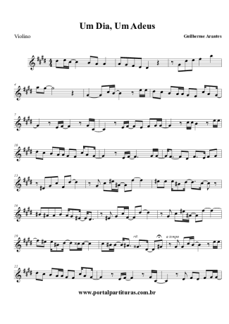 Guilherme Arantes Um Dia, Um Adeus score for Violin