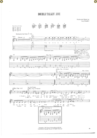 Guns N Roses Double Talkin Jive score for Guitar