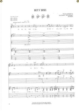 Guns N Roses Dust N Bones score for Guitar