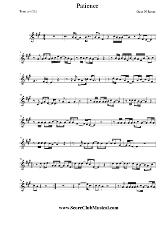 Guns N Roses Patience score for Trumpet