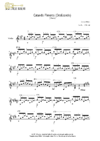 Gustavo Ribeiro Catando Pimenta score for Acoustic Guitar