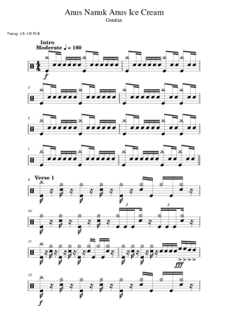 Gutalax Anus Nanuk Anus Ice Cream score for Drums