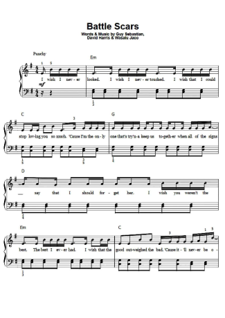 Guy Sebastian Battle Scars (Feat Lupe Fiasco) score for Piano
