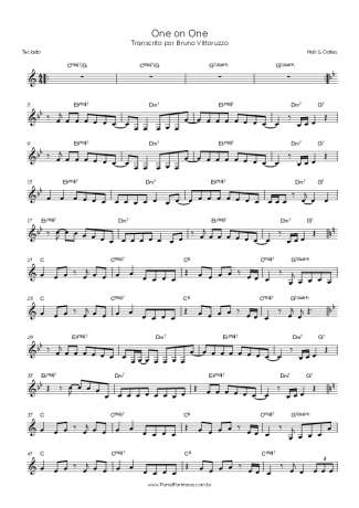 Hall & Oates One On One score for Keyboard