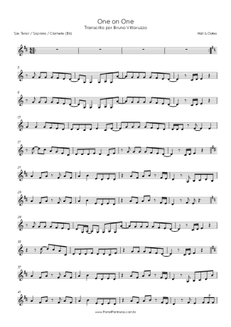 Hall & Oates One On One score for Tenor Saxophone Soprano (Bb)