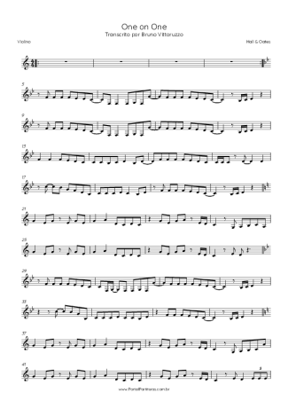 Hall & Oates One On One score for Violin