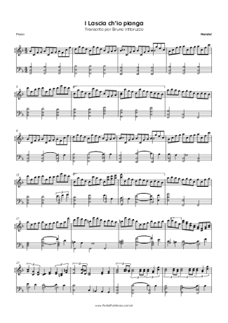 Handel I Lascia Ch´io Pianga score for Piano