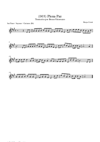 Harpa Cristã (003) Plena Paz score for Clarinet (Bb)