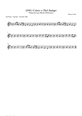 Harpa Cristã (008) Cristo O Fiel Amigo score for Tenor Saxophone Soprano (Bb)