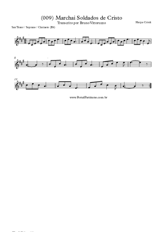 Harpa Cristã (009) Marchai Soldados De Cristo score for Tenor Saxophone Soprano (Bb)