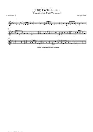 Harpa Cristã (010) Eu Te Louvo score for Clarinet (C)