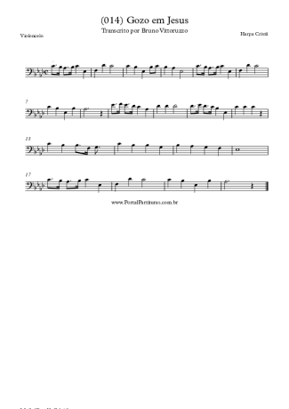 Harpa Cristã (014) Gozo Em Jesus score for Cello