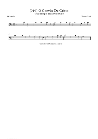 Harpa Cristã (019) O Convite De Cristo score for Cello