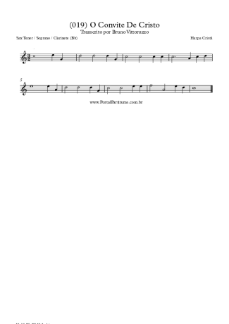 Harpa Cristã (019) O Convite De Cristo score for Clarinet (Bb)