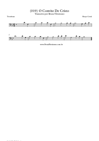 Harpa Cristã (019) O Convite De Cristo score for Trombone