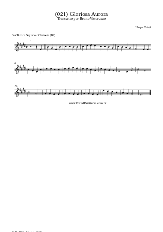 Harpa Cristã (021) Gloriosa Aurora score for Tenor Saxophone Soprano (Bb)