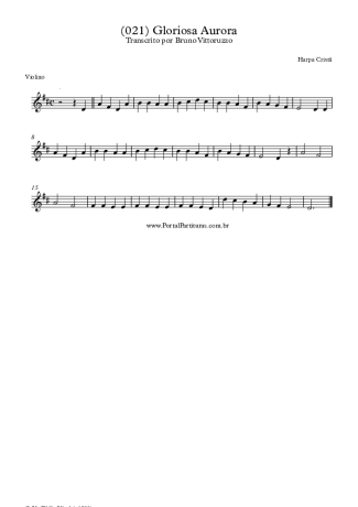 Harpa Cristã (021) Gloriosa Aurora score for Violin