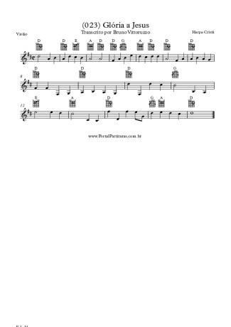 Harpa Cristã (023) Glória A Jesus score for Acoustic Guitar