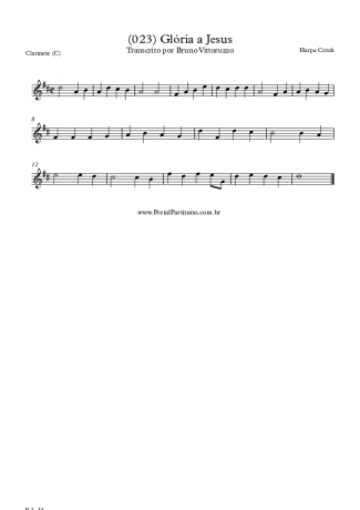 Harpa Cristã (023) Glória A Jesus score for Clarinet (C)