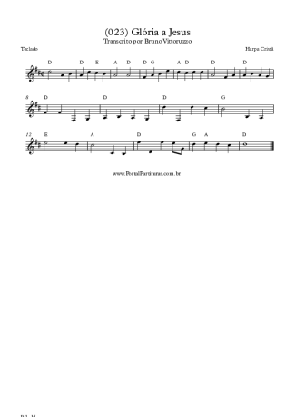 Harpa Cristã (023) Glória A Jesus score for Keyboard