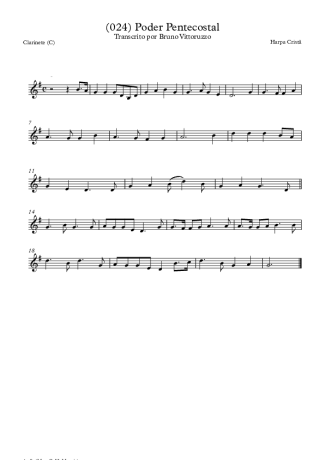 Harpa Cristã (024) Poder Pentecostal score for Clarinet (C)