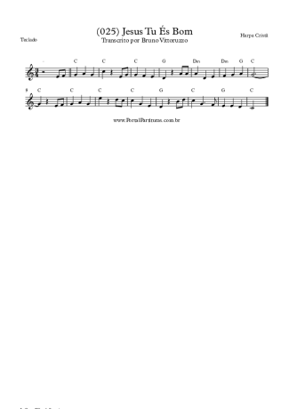 Harpa Cristã (025) Jesus Tu És Bom score for Keyboard