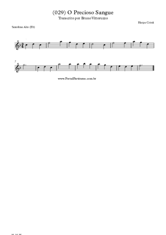 Harpa Cristã (029) O Precioso Sangue score for Alto Saxophone