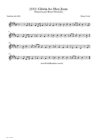 Harpa Cristã (031) Glória Ao Meu Jesus score for Alto Saxophone