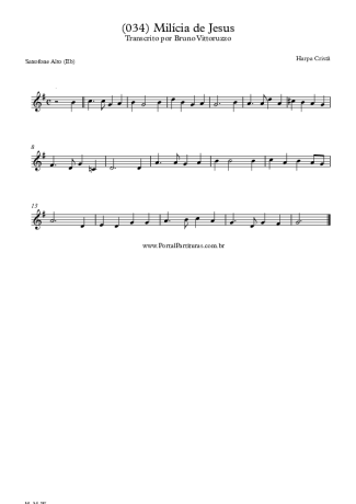 Harpa Cristã (034) Milícia De Jesus score for Alto Saxophone