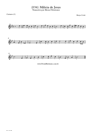 Harpa Cristã (034) Milícia De Jesus score for Clarinet (C)