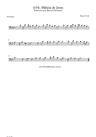 Harpa Cristã (034) Milícia De Jesus score for Trombone