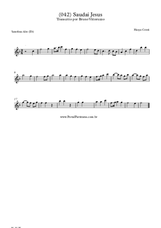 Harpa Cristã (042) Saudai Jesus score for Alto Saxophone