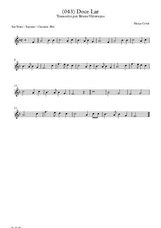 Harpa Cristã (043) Doce Lar score for Tenor Saxophone Soprano (Bb)