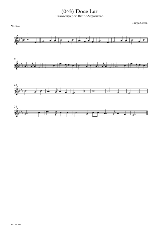 Harpa Cristã (043) Doce Lar score for Violin