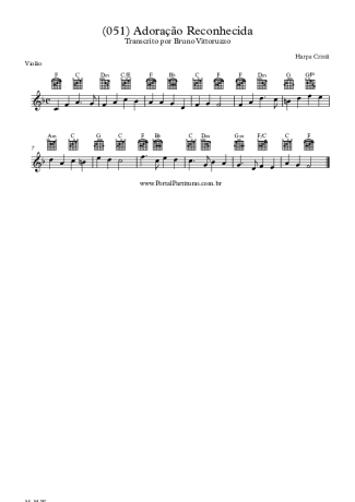Harpa Cristã (051) Adoração Reconhecida score for Acoustic Guitar