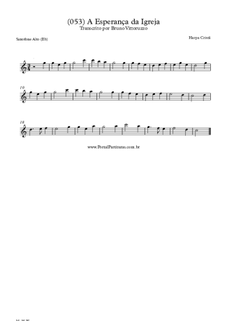 Harpa Cristã (053) A Esperança Da Igreja score for Alto Saxophone